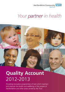 Quality Account 2012-2013 Your in health