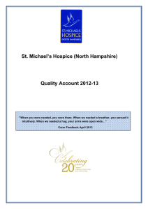St. Michael’s Hospice (North Hampshire)  Quality Account 2012-13