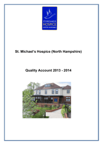 St. Michael’s Hospice (North Hampshire) Quality Account 2013 - 2014