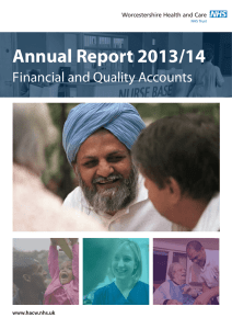 Annual Report 2013/14 F inancial and Quality Accounts www.hacw.nhs.uk