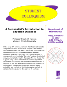 Student Colloquium  A Frequentist’s Introduction to