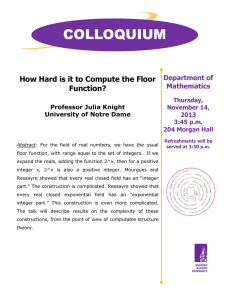 COLLOQUIUM  How Hard is it to Compute the Floor Function?