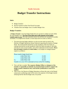 Budget Transfer Instructions Pacific University  Index