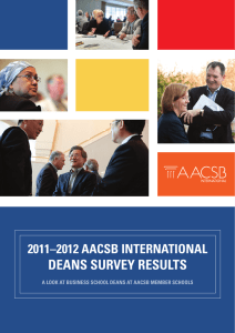 DEANS SURVEY RESULTS 2011–2012 AACSB INTERNATIONAL