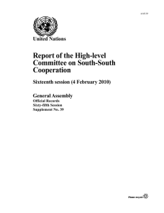 Report of the High-level Committee on South-South Cooperation United Nations