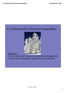 3.5 Polynomial &amp; Rational Inequalities