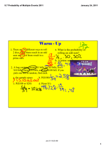 Warm ­ Up a. 1. What is the probability of 