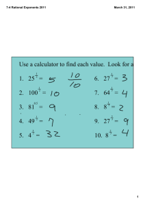 Use a calculator to find each value.  Look for a pattern. 1.   25   = 6.   27   = 2.   100   =
