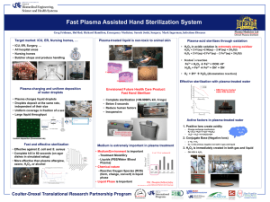 Fast Plasma Assisted Hand Sterilization System