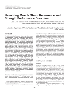 Hamstring Muscle Strain Recurrence and Strength Performance Disorders