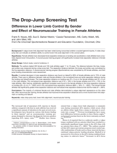 The Drop-Jump Screening Test Difference in Lower Limb Control By Gender
