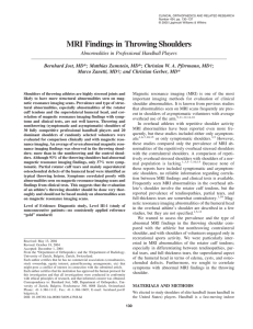 MRI Findings in Throwing Shoulders Abnormalities in Professional Handball Players