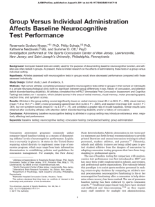 Group Versus Individual Administration Affects Baseline Neurocognitive Test Performance