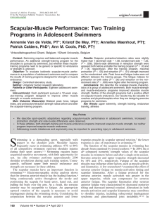 Scapular-Muscle Performance: Two Training Programs in Adolescent Swimmers