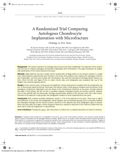 A Randomized Trial Comparing Autologous Chondrocyte Implantation with Microfracture 2105