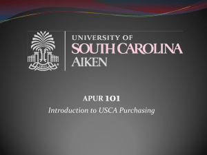 APUR101 Introduction to USCA Purchasing