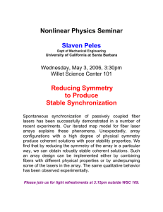 Nonlinear Physics Seminar  Slaven Peles Reducing Symmetry