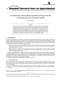 Proceedings of Multivariate Approximation honoring Len Bos 60th birthday, Volume... · 2014 · Pages 7–15