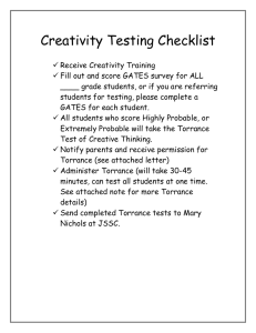 Creativity Testing Checklist