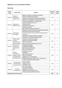 First Year Syllabus for  B.Sc. Construction Practices