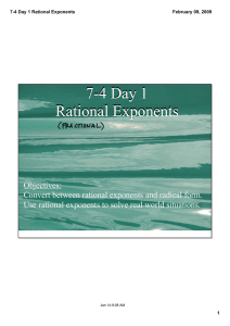7­4 Day 1 Rational Exponents