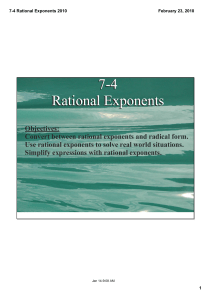 7­4  Rational Exponents