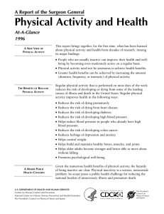 Physical Activity and Health A Report of the Surgeon General At-A-Glance 1996