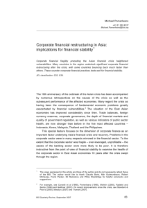 Corporate financial restructuring in Asia: implications for financial stability  Michael