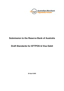 Submission to the Reserve Bank of Australia 29 April 2005