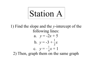 Station A y following lines: 2) Then, graph them on the same graph