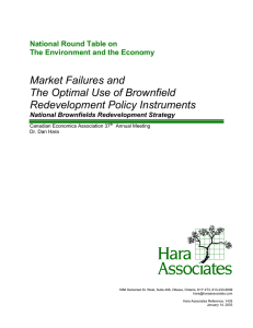 Market Failures and The Optimal Use of Brownfield Redevelopment Policy Instruments