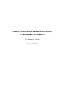 Exchange Rate Pass-through in Canadian Manufacturing: Its Direct and Indirect Components