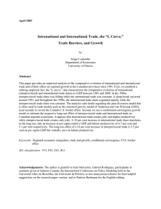 Intranational and International Trade, the “L Curve,” Trade Barriers, and Growth Abstract