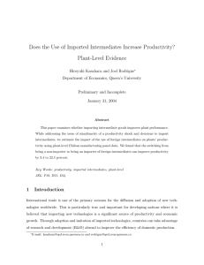 Does the Use of Imported Intermediates Increase Productivity? Plant-Level Evidence