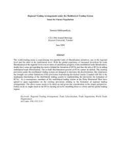 Regional Trading Arrangements under the Multilateral Trading System Abstract