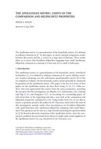 THE APOLLONIAN METRIC: LIMITS OF THE COMPARISON AND BILIPSCHITZ PROPERTIES