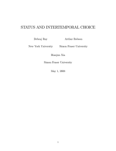 STATUS AND INTERTEMPORAL CHOICE