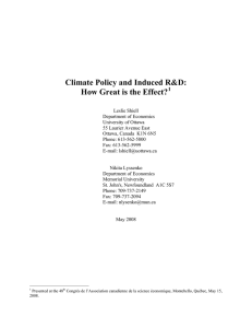 Climate Policy and Induced R&amp;D: How Great is the Effect? 1