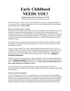 Early Childhood NEEDS YOU! Independent School District #196