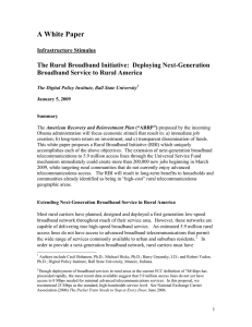A White Paper  The Rural Broadband Initiative:  Deploying Next-Generation