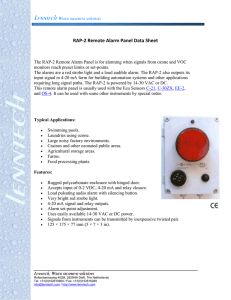 RAP-2 Remote Alarm Panel Data Sheet