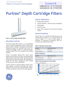 Purtrex* Depth Cartridge Filters Lenntech Typical  Applications Fact Sheet