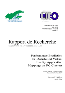 Rapport de Recherche Performance Prediction for Distributed Virtual Reality Application