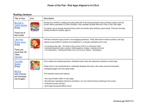 Power of the Pad ­ iPad Apps Aligned to K­2 ELA Reading Literature Title of App Icon