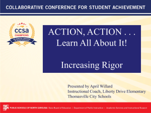 ACTION, ACTION . . . Learn All About It! Increasing Rigor