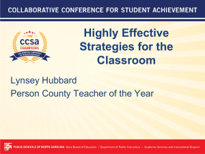 Highly Effective Strategies for the Classroom Lynsey Hubbard