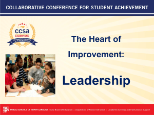 Leadership The Heart of Improvement: