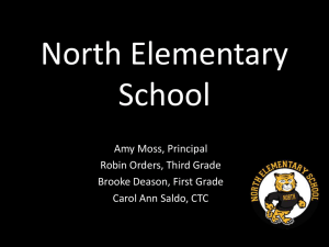 North Elementary School Amy Moss, Principal Robin Orders, Third Grade