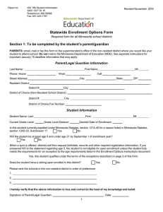 Statewide Enrollment Options Form  Parent/Legal Guardian Information