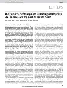 LETTERS The role of terrestrial plants in limiting atmospheric CO